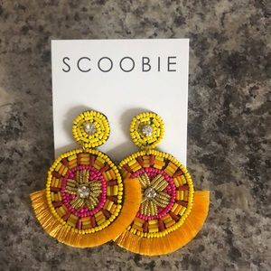 Yellow statement earrings